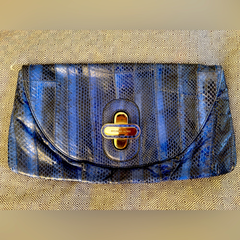 Michael Kors Collection Embossed Leather Clucth